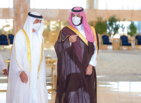 سمو سيدي ولي العهد يستقبل سمو ولي عهد أبوظبي الشيخ محمد بن زايد في الرياض