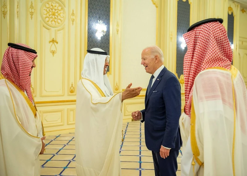 سمو سيدي ولي العهد وفخامة رئيس الولايات المتحدة الأمريكية، يعقدان جلسة مباحثات رسمية، بقصر السلام في جدة - صورة 10