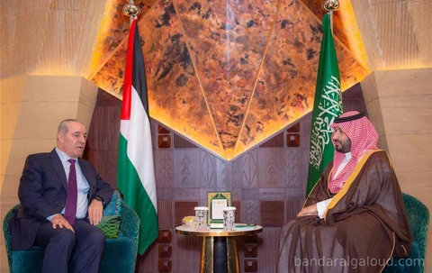 سمو سيدي ولي العهد يستقبل نائب رئيس دولة فلسطين